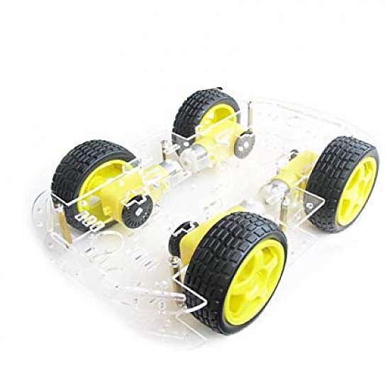 DIY Car Robot Kit - Chassis, 4 x Motor, 4 x Wheels and other Accessories  Robot Spare Parts