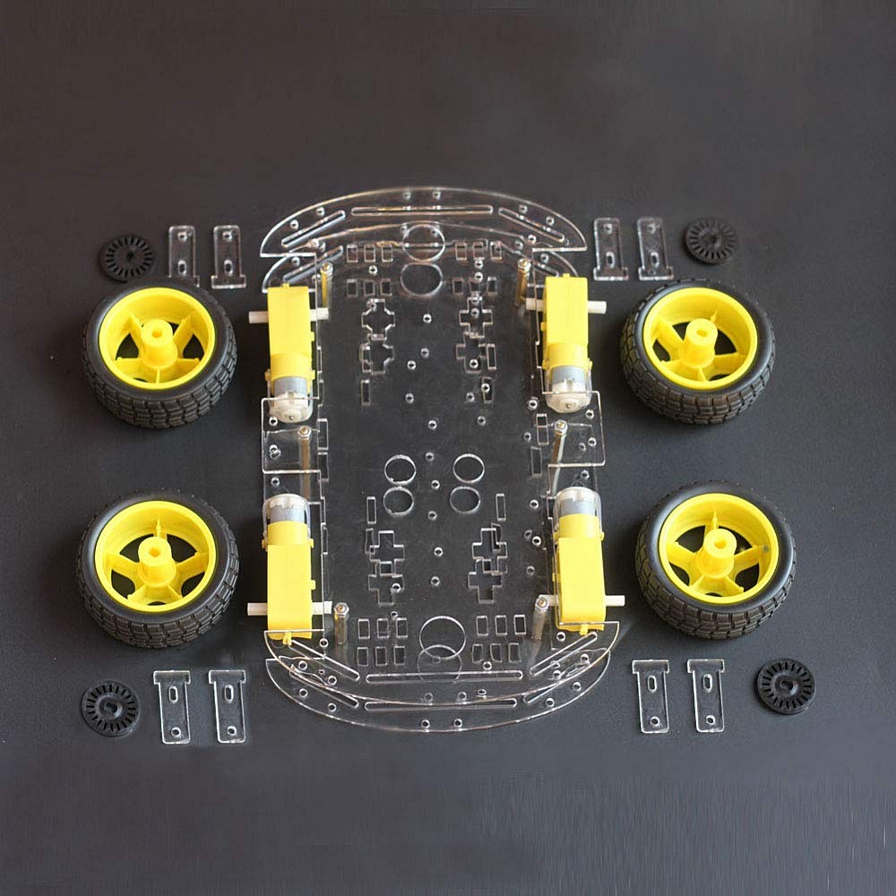 DIY Car Robot Kit Chassis, 4 x Motor, 4 x Wheels and other Accessories Robot Spare Parts