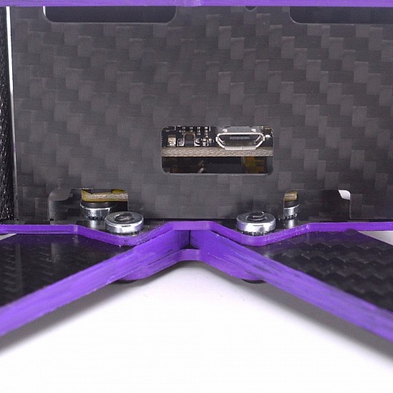 DIY X 220mm X-Type Carbon Fiber Frame with a touch of Purple Side Plate