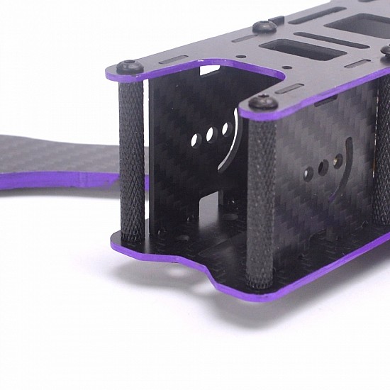 DIY X 220mm X-Type Carbon Fiber Frame with a touch of Purple Side Plate