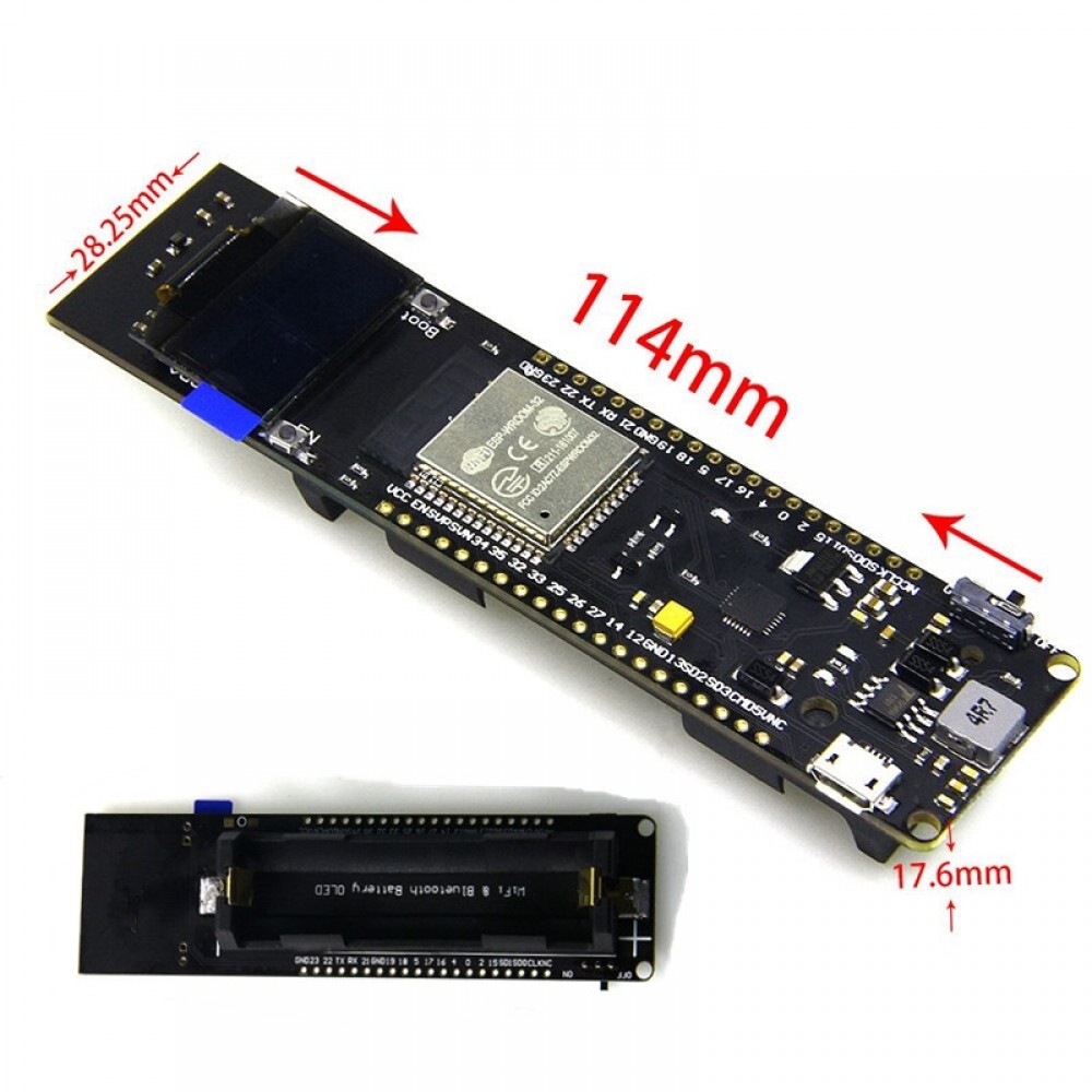 ESP32 Wifi and Bluetooth 0.96 inch OLED Development Board with18650 ...