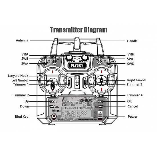 Flysky FS-i6X 2.4GHz 6CH AFHDS 2A RC Transmitter With FS-iA10B 2.4GHz 10CH Receiver