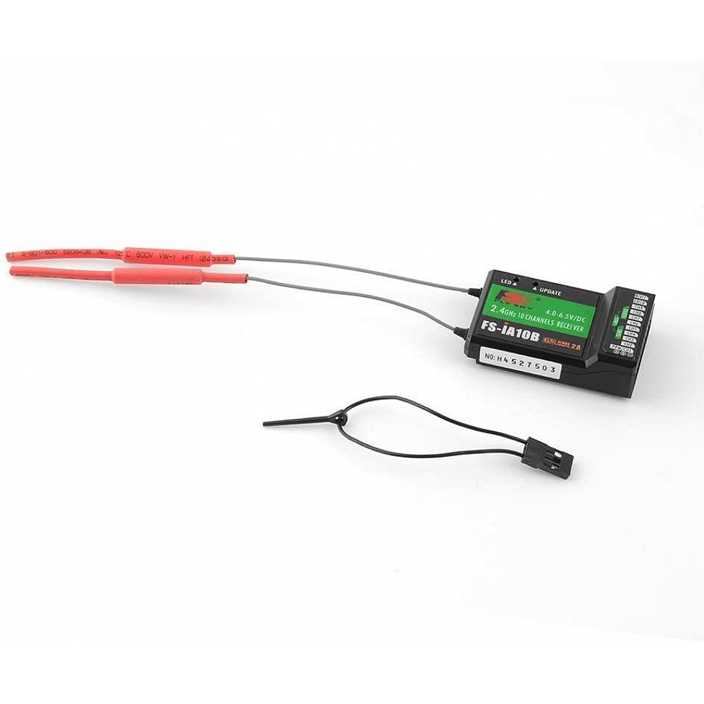 VBESTLIFE Ricevitore Flysky FS-IA10B 2.4G A 10 Canali: Con Uscita PPM E Porta IBus, Doppia Antenna Per Elicottero RC, Aereo