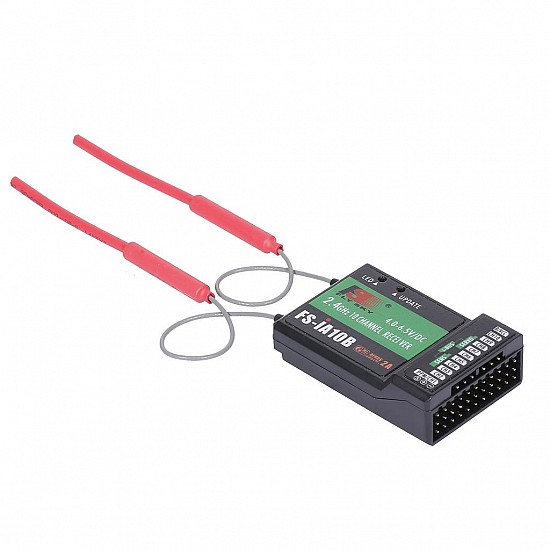 Récepteur FS IA10B 2.4G 10 Canaux Avec IBUS - Pour émetteurs Flysky I6, I6S, I10 - Double Antenne - Pour Avion, Hélicoptère RC