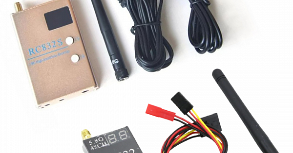 Récepteur FPV RC832 RC832S 5,8 GHz 48 CH 600 MW - Module Photographie Aérienne Avec Câbles A/V Et Alimentation
