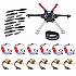 Hexacopter Drone Accessories Combo (6 x Motor, 6 x ESC, 3 x 1045 Propeller, 1 x F550 frame, Strap Belt)