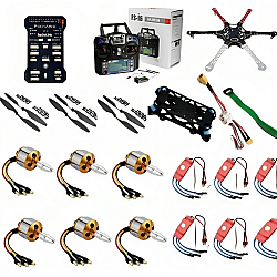 Hexacopter Drone Combo with Pixhawk Kit for beginner (Motor + ESC + Propeller + Flight Controller + Frame + TX-RX Flysky FSi6+ Power module + Belt) - FlyRobo