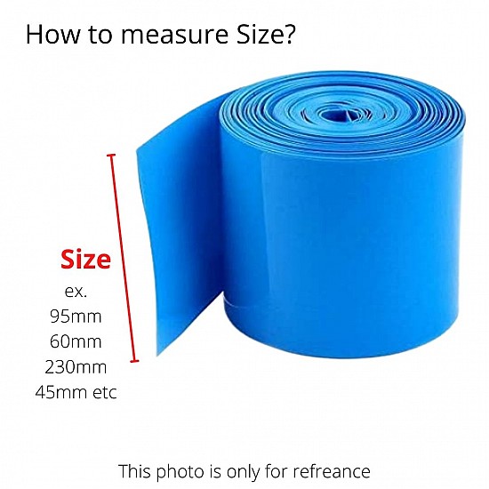 128mm 1-Meter PVC Heat Shrink Sleeve Blue for Lithium Cell Pack