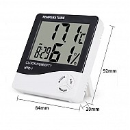 HTC-1 High Precision Large-Screen Electronic Indoor Temperature, Humidity Thermometer and Clock Alarm