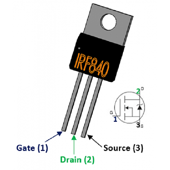 IRF840 N-channel 8A 500V Power MOSFET - ICs - Integrated Circuits & Chips - Core Electronics