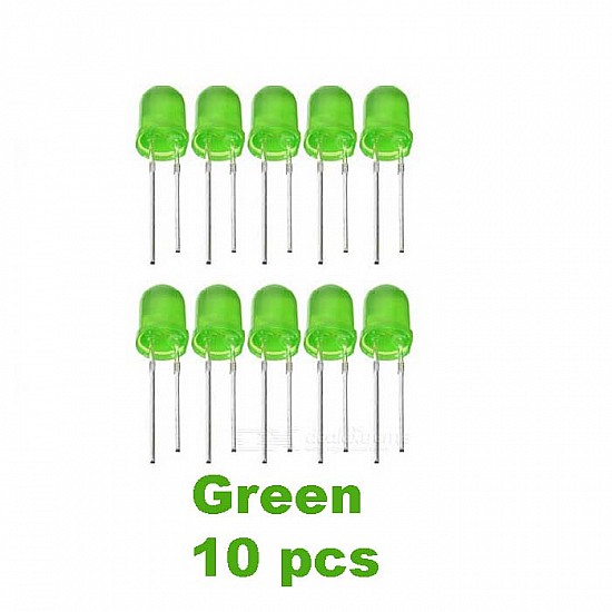 Green LED 5mm Pack Of 10  (Light Emitting Diod) - Other -