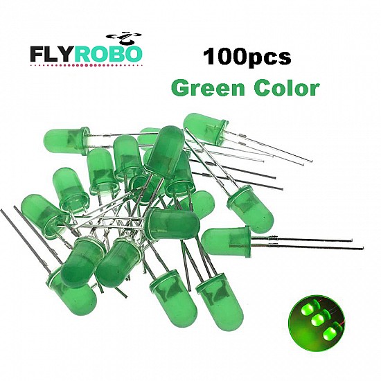 Green LED 5mm Pack Of 100  (Light Emitting Diod) - Other -