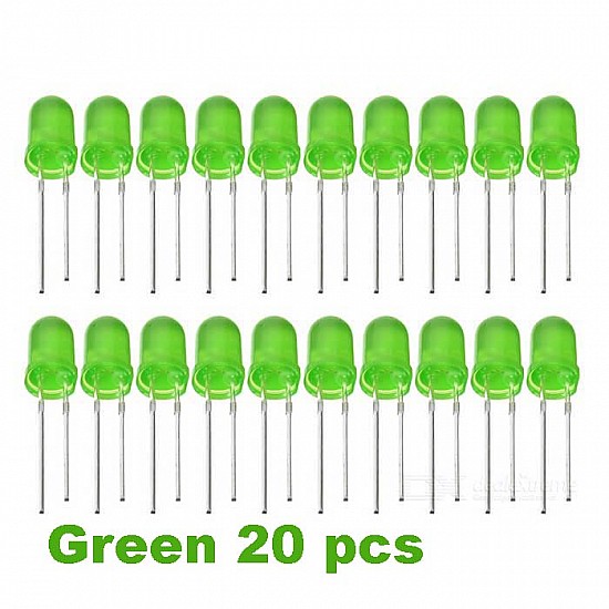 Green LED 5mm Pack Of 20  (Light Emitting Diod) - Other -