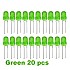 Green LED 5mm Pack Of 20  (Light Emitting Diod)