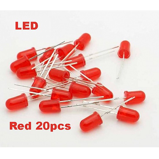 Red LED 5mm Pack Of 20 (Light Emitting Diod) - Red LED 5mm Pack Of 20 (Light Emitting Diod) - Other -