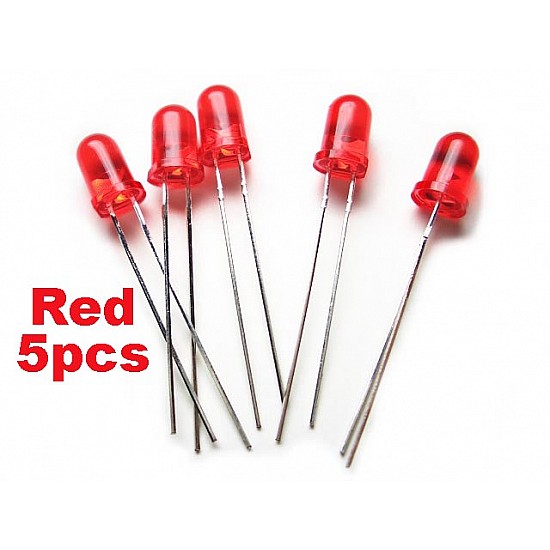 Red LED 5mm Pack Of 5  (Light Emitting Diod) - Other -