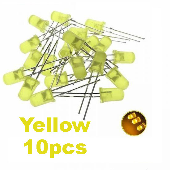 Yellow LED 5mm Pack Of 10  (Light Emitting Diod) - Other -