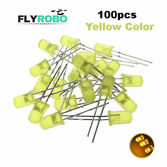 Yellow LED 5mm Pack Of 100  (Light Emitting Diod) - Other -