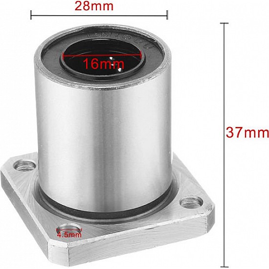 LMK16UU 16mm Square Flange Linear Motion Bearing