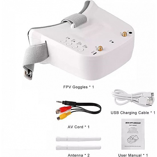 Mini FPV Goggles 3 Inch 480x320 Display Auto-Search 40CH 5.8G Video Headset IPS LCD Screen for FPV Quadcopter Drones