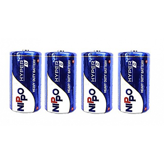 Nippo Hyper R20P (UM-1UH) 1.5V Zinc-Carbon Battery Heavy Duty Battery - D Size (Big Battery