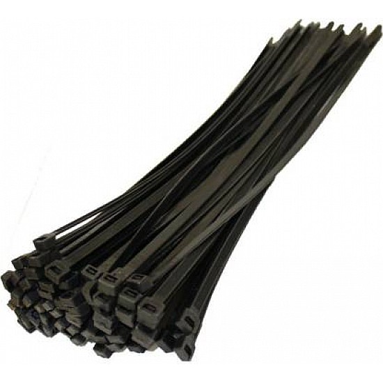 Nylon Flexible Black 100Pcs Straps 350 mm X 3.6 mm Cable Tie