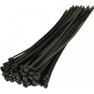 250 mm X 4 mm Nylon Flexible Black 100pcs Straps  Cable Tie