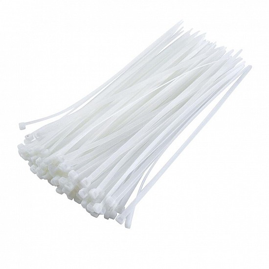 Nylon Flexible White 100pcs Straps 350 mm X 3.6 mm Cable Tie