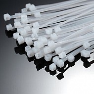 200 mm X 3.6 mm Nylon Flexible White 100pcs Straps Cable Tie