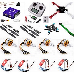 Quadcopter Drone Combo with radiolink Crossflight Kit (Motor + ESC + Propeller + Flight Controller + Frame + TX-RX Flysky FSi6S+ Power module + Belt) | FlyRobo