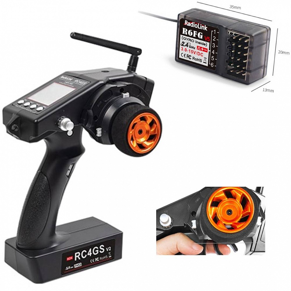 Radiolink RC4GS V3 remote with R6FG 6 Channels Receiver with built in Gyro