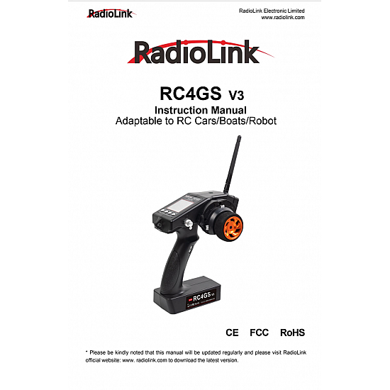 Radiolink RC4GS V3 remote with R6FG  6 Channels Receiver with built in Gyro