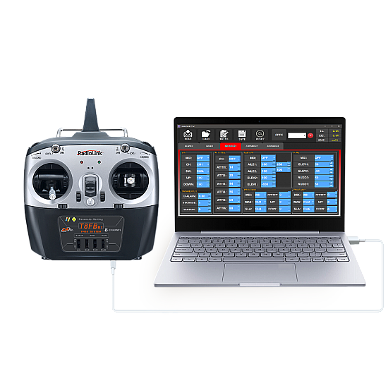 Radiolink T8FB(BT) with R8EF 8 channel receiver Bluetooth mobile connection remote