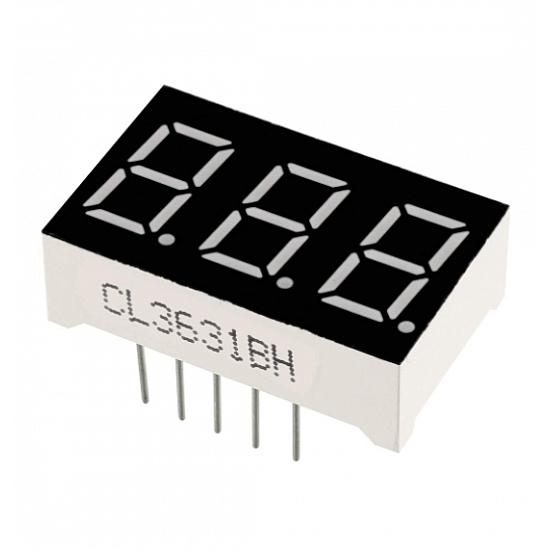 Red 0.56inch 3 Digit 7 Segment LED Display Digital Tube - Common Anode