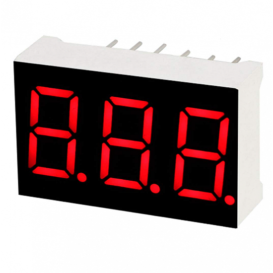 Red 0.56inch 3 Digit 7 Segment LED Display Digital Tube - Common Anode