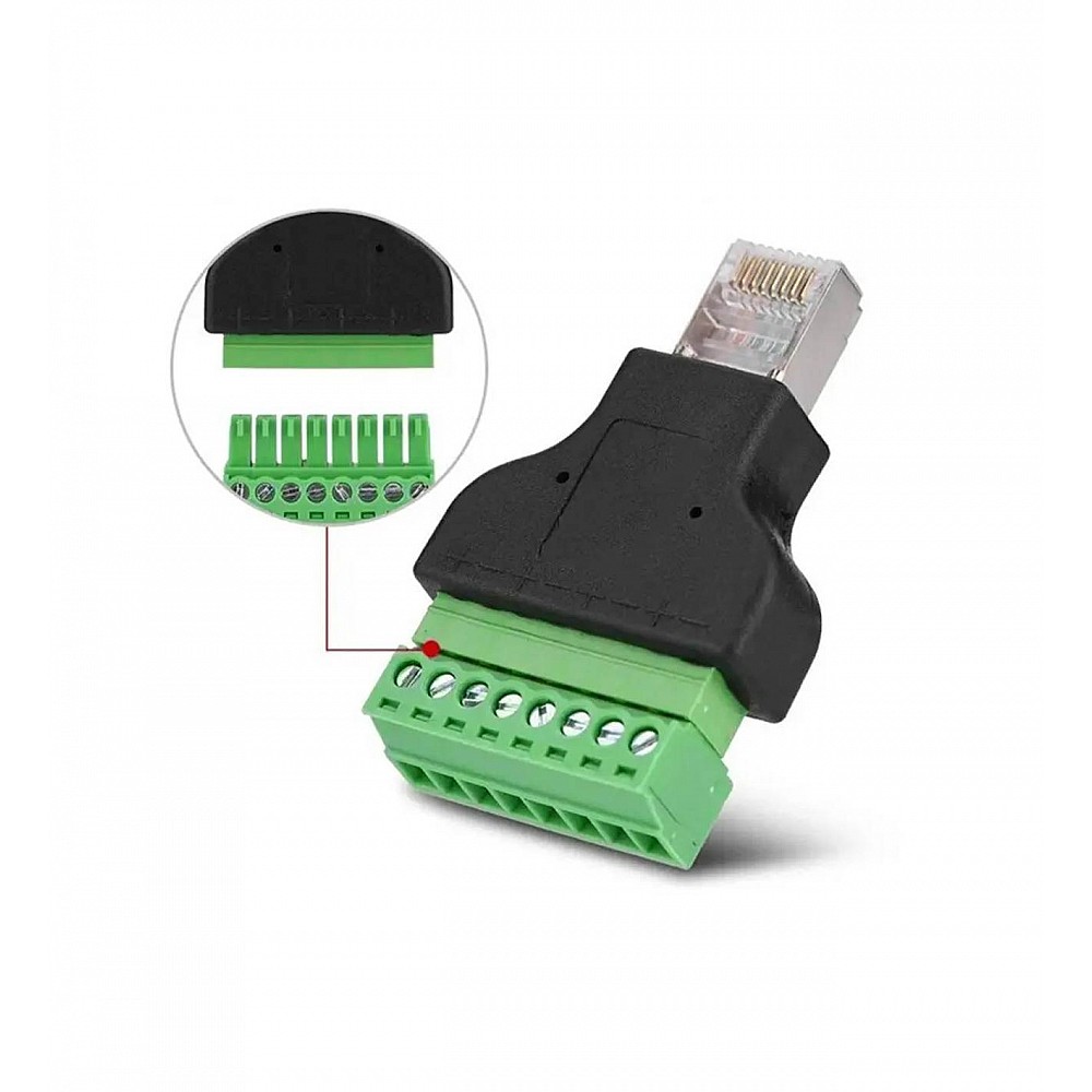 JUNXIAO-4PCS RJ45 Female To 8 Pin Screw Terminal,8P8C Ethernet Screw Terminal Connector Rj45 Female Connector Cctv Dvr Cat5 Cat6 Cat7 Network Adapter - View #9