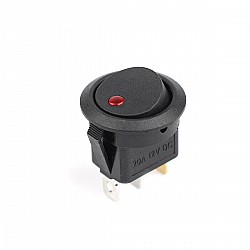 Round ON/OFF Rocker Push Button Switch 3 Pins 