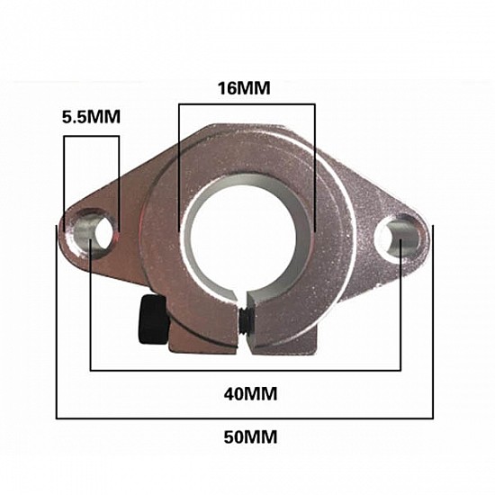 SHF16 16mm Horizontal Linear Rail Shaft Bracket for 3D Printers SHF16 16mm Horizontal Linear Rail Shaft Bracket for 3D Printers