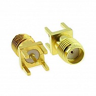 SMA Female for PCB Straight Type Through Hole Connector With Cap