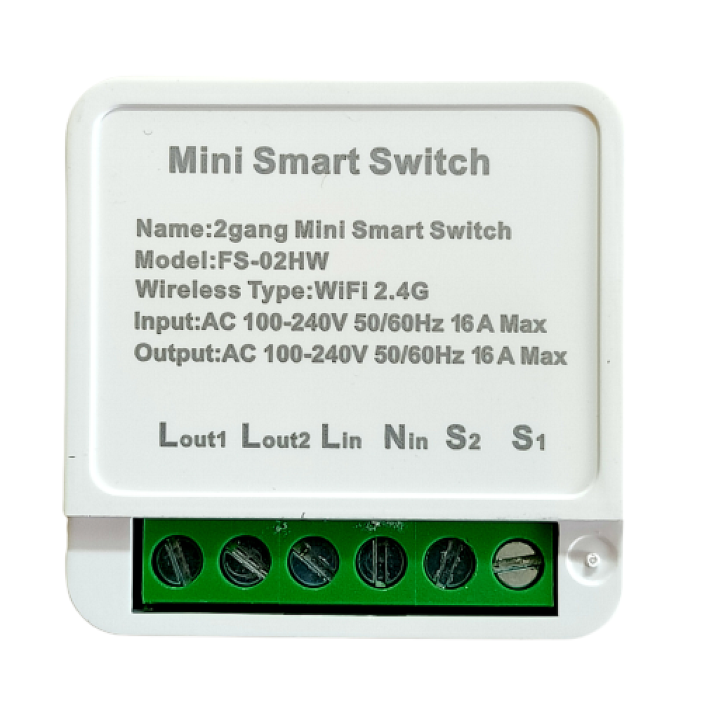 2 Channel Smart Wireless WIFI 16A Switch Work with Alexa , Smart life