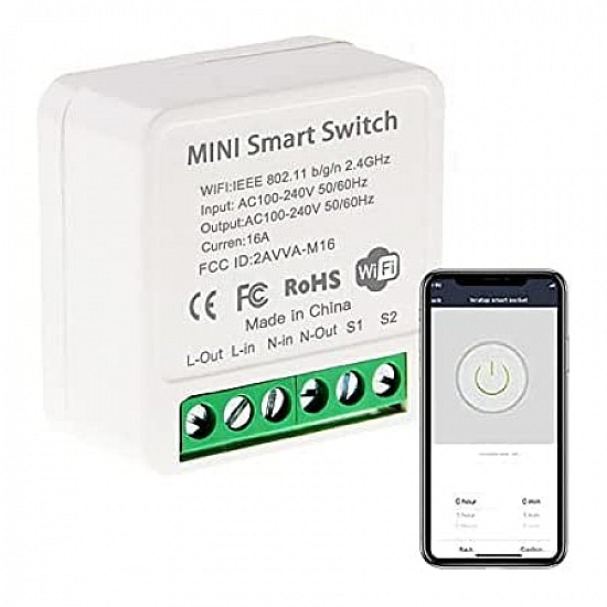 Google 16A MINI Wifi Smart Switch Timer Wireless Switches w/ Tuya Alexa Google Home New 