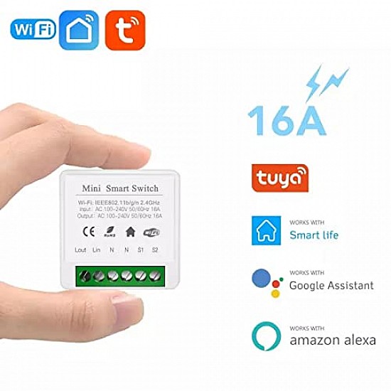 Smart Wireless WIFI 16A Switch Work with Alexa , Smart life app, Google home and IFTTT
