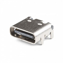 USB3.1 Type-C 6Pin SMD Female Socket Connector with 4 Fixed Feet | Without shrapnel
