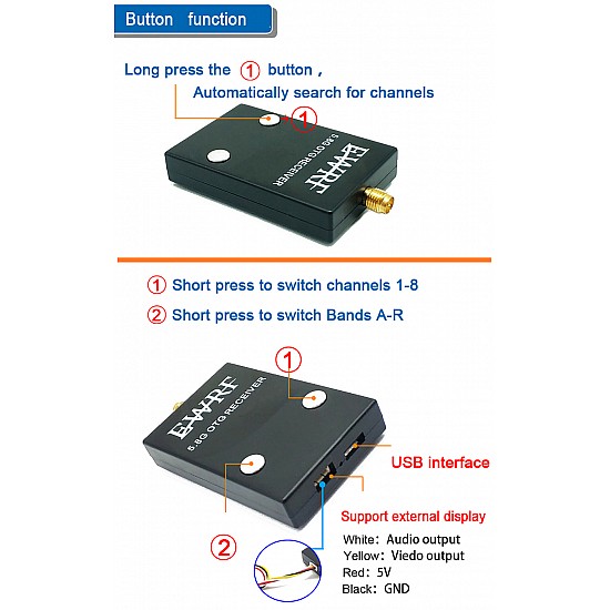 UVC 5.8G OTG 48CH Android Phone FPV Receiver