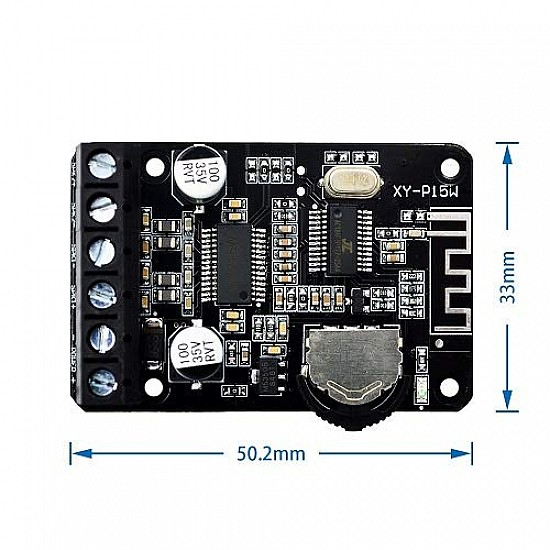 XY-P15W Stereo Bluetooth 5.0 Power Amplifier Board with Acrylic Sheet