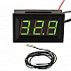 12V Digital Electronic Thermometer - Green LED Display - Waterproof Probe