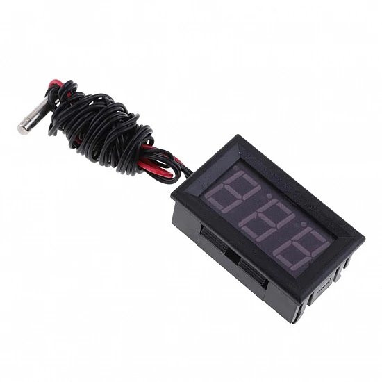 12V Digital Electronic Thermometer with Waterproof Probe for Fish Tanks & Cars