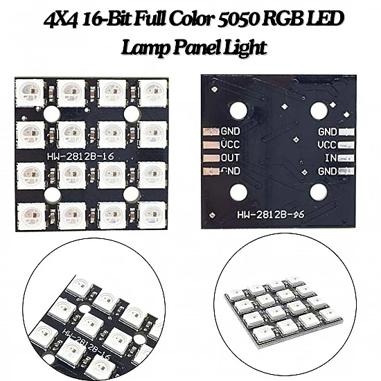 16 bit WS2812 5050 RGB LED Built-in Full Color Driver Colored Light Square