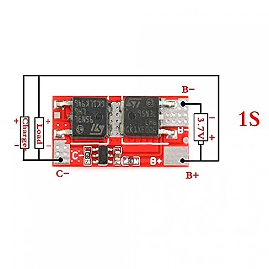 1S 10A 3.7V/4.2V Li-ion Battery Protection Board - 25A Peak High Current