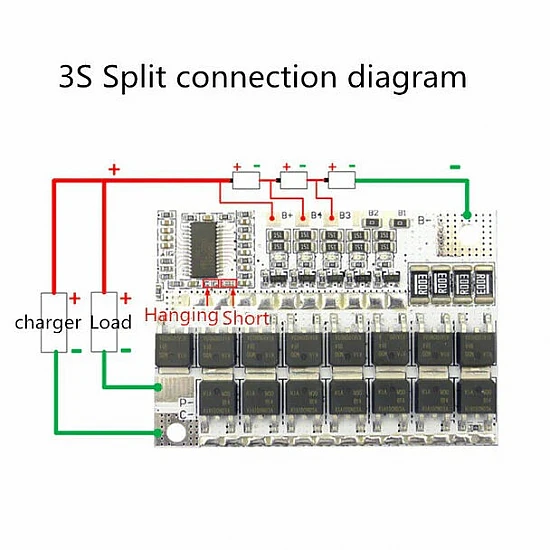 3S 100A 11.1V/12.6V Li-ion Protection Board with Equalization - High Current
